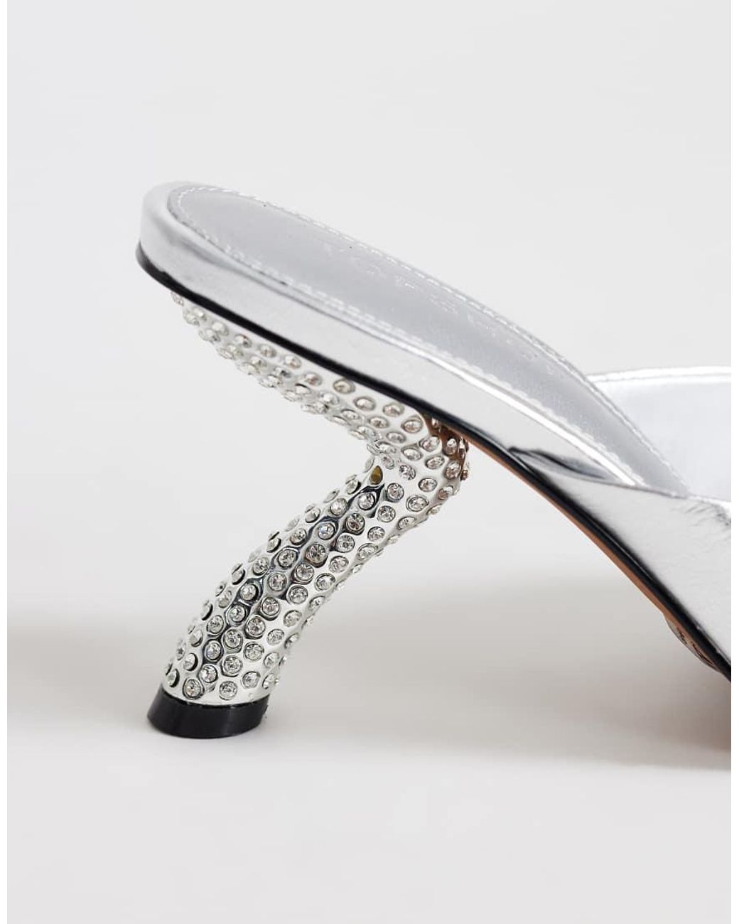 TOPSHOP White Octavia Strappy High Diamante Heel Sandal