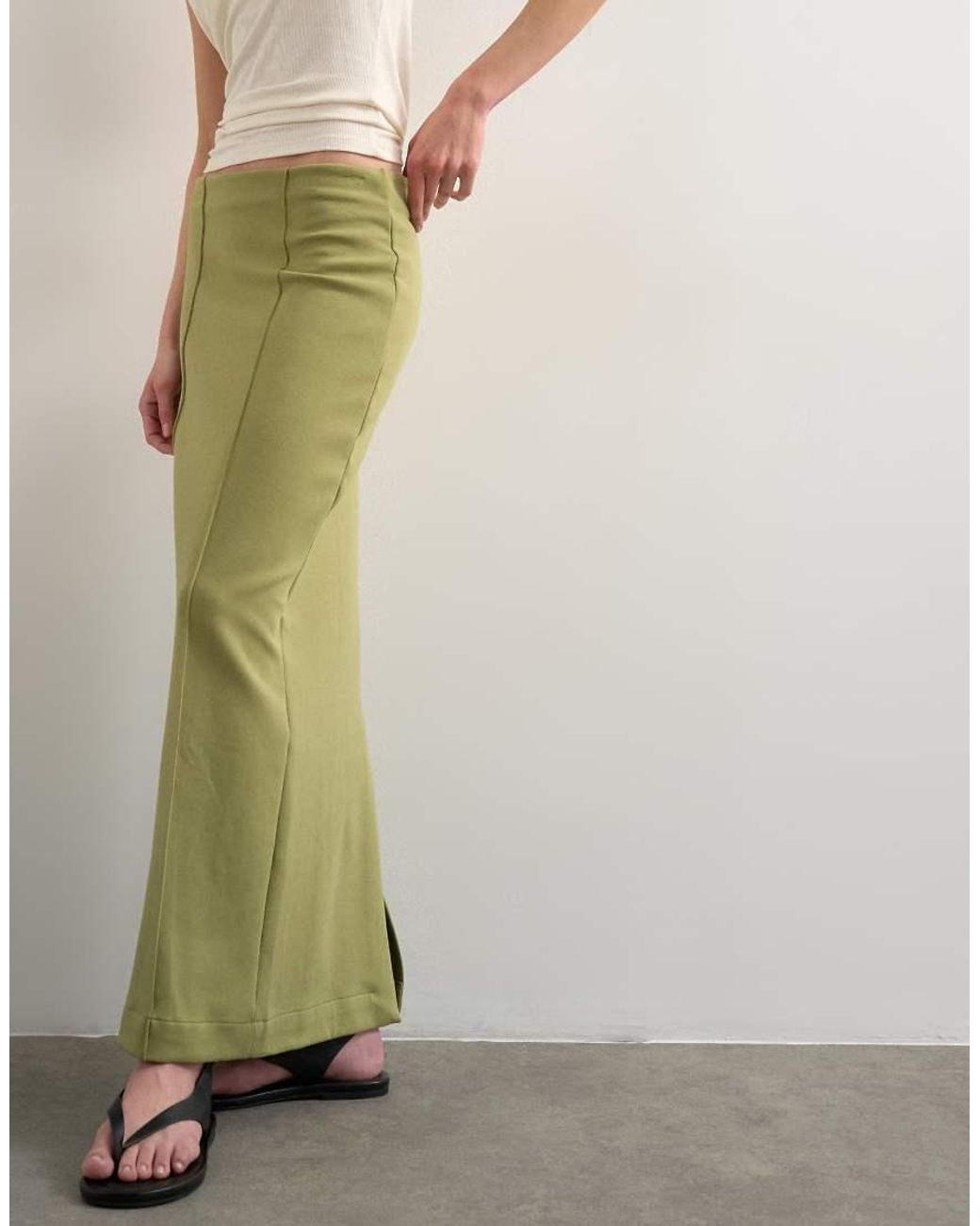 TOPSHOP White Interlock Pencil Skirt