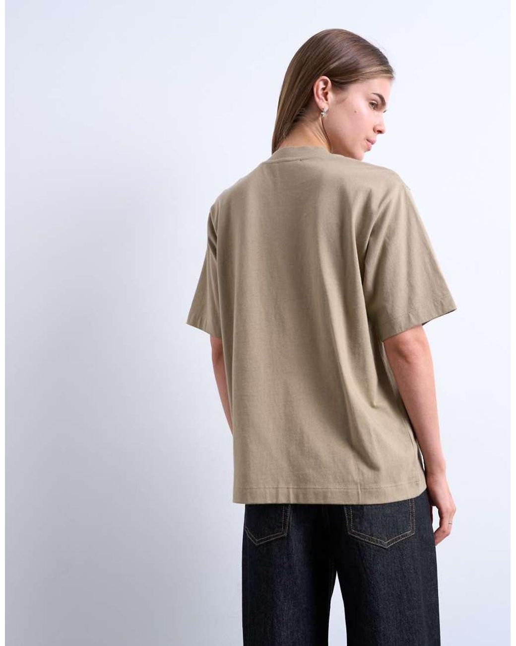 TOPSHOP Gray Premium Basic Short Sleeve Tee