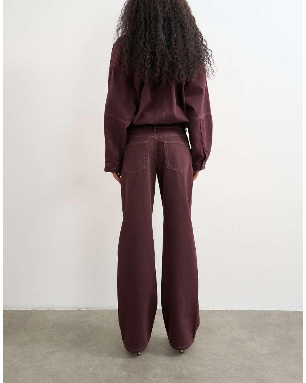 TOPSHOP Red Ember Low-rise Relaxed Straight Jeans