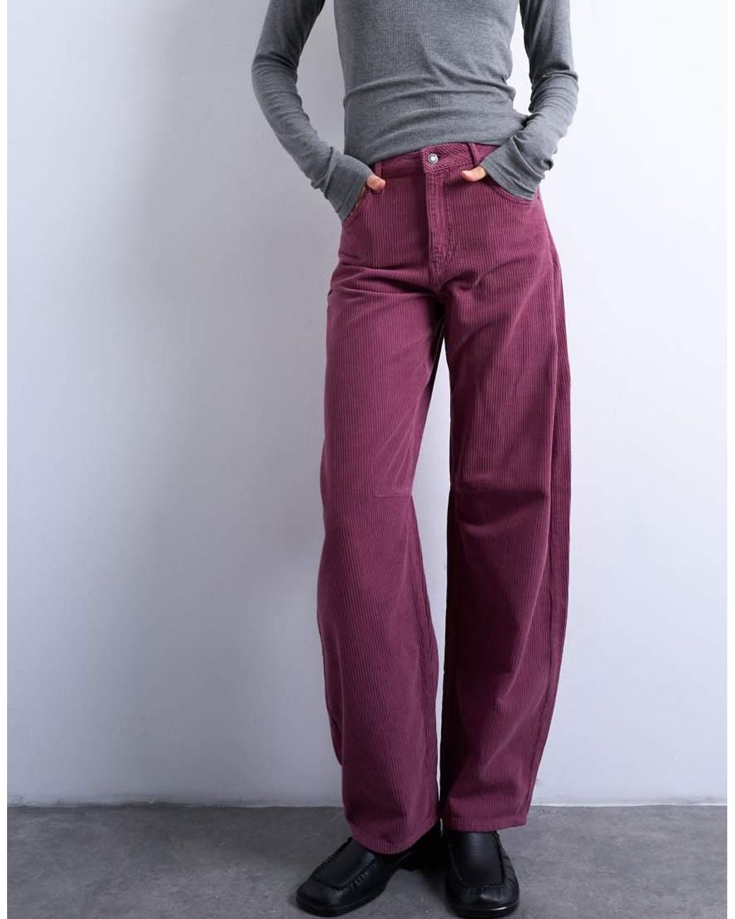 TOPSHOP Purple Barrel Mid Rise Jean