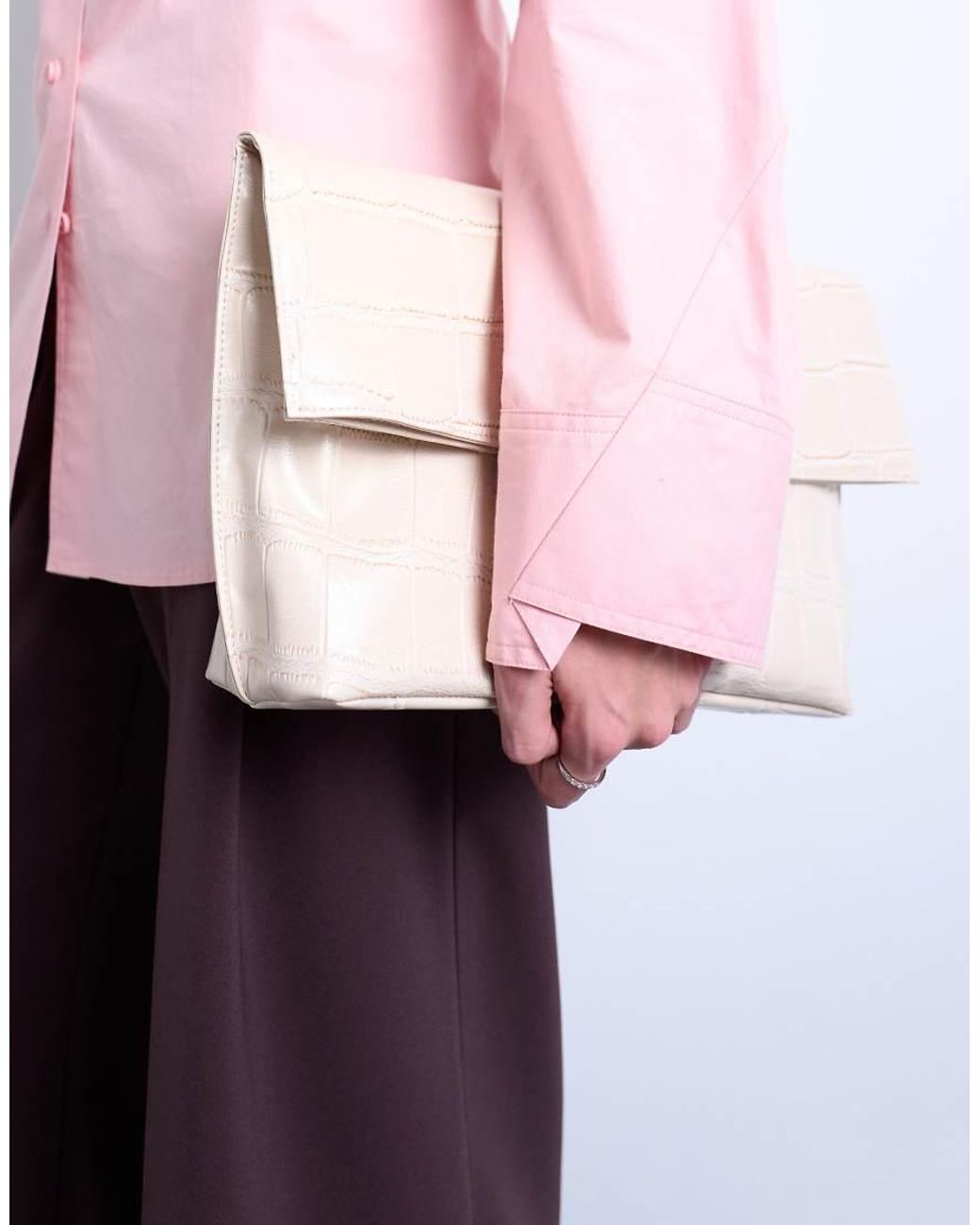 TOPSHOP Pink Darted Cuff Oversized Shirt