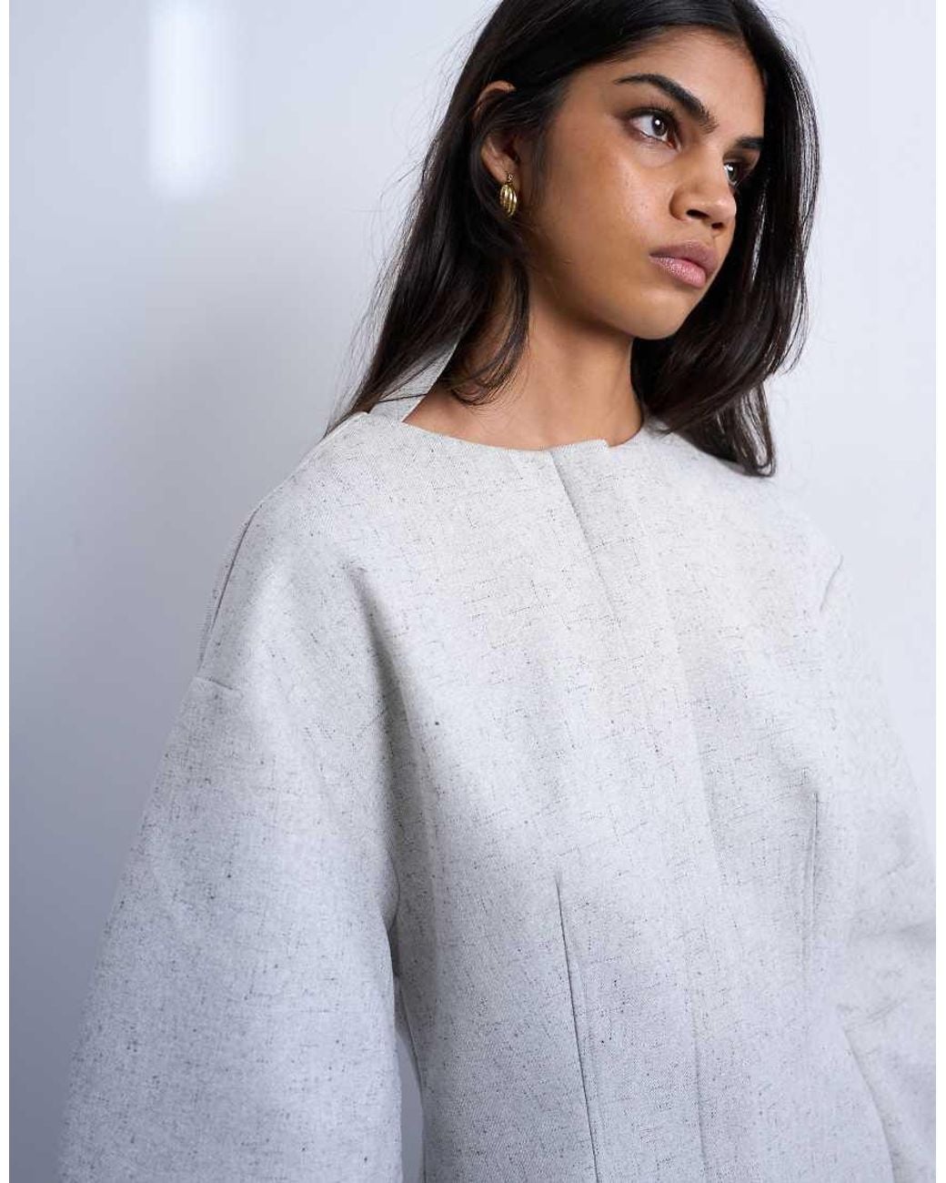 TOPSHOP Gray Cocoon Structured Mini Dress