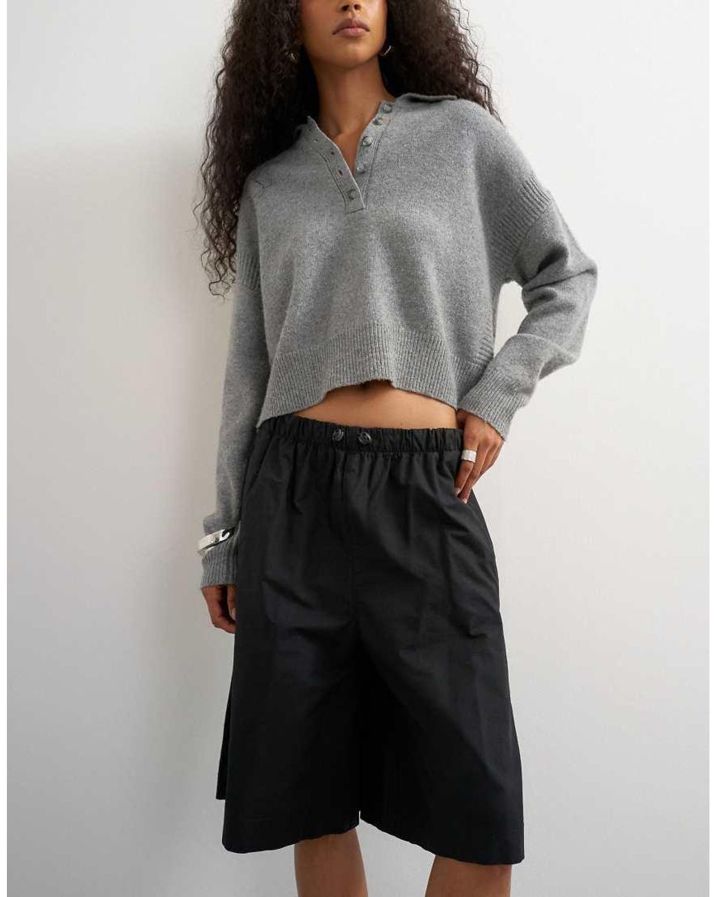 TOPSHOP Black Ripstop Short With Toggle Detail