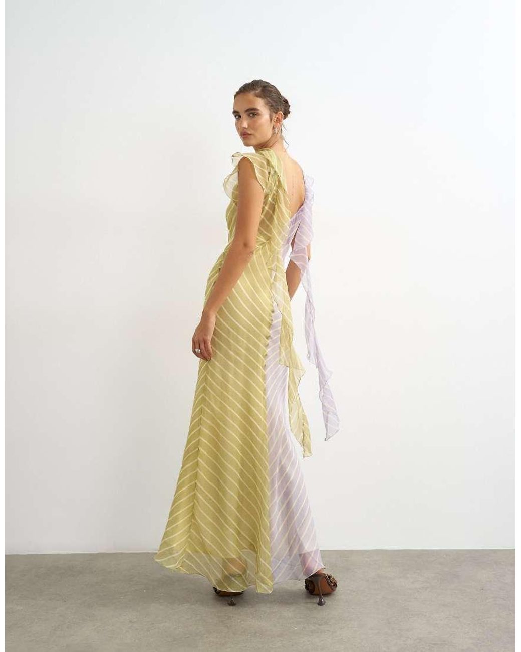 TOPSHOP White Scarf Detail Chiffon Maxi Dress
