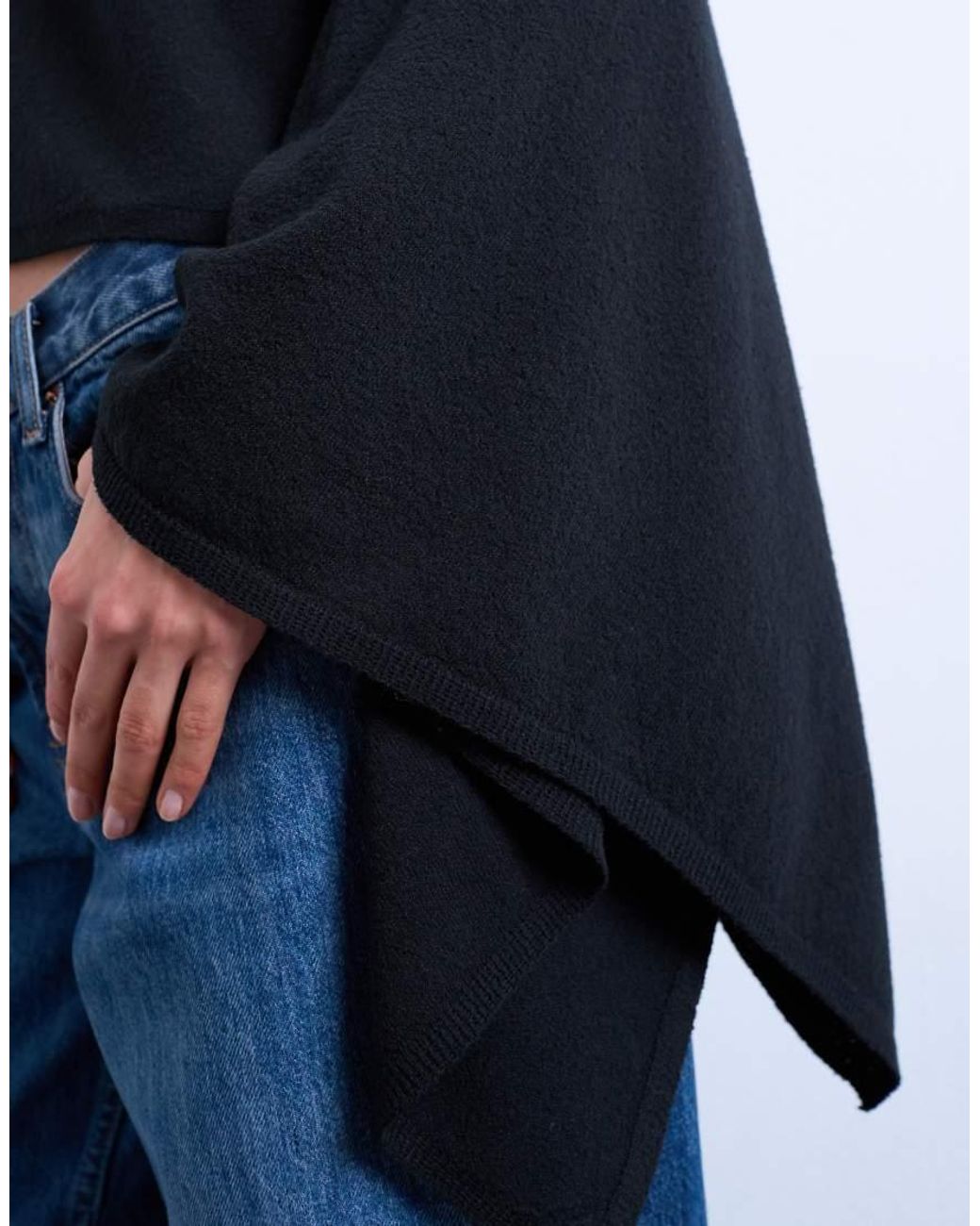 TOPSHOP Blue Knitted Poncho