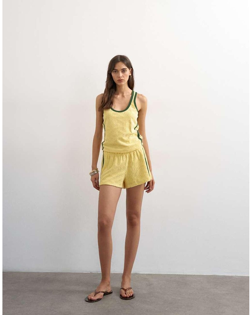 TOPSHOP White Towelling Scoop Vest