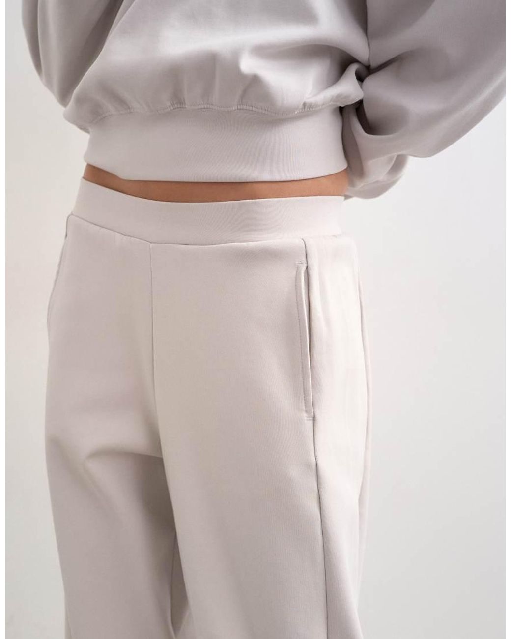 TOPSHOP White Interlock Clean Barrel jogger Co-ord