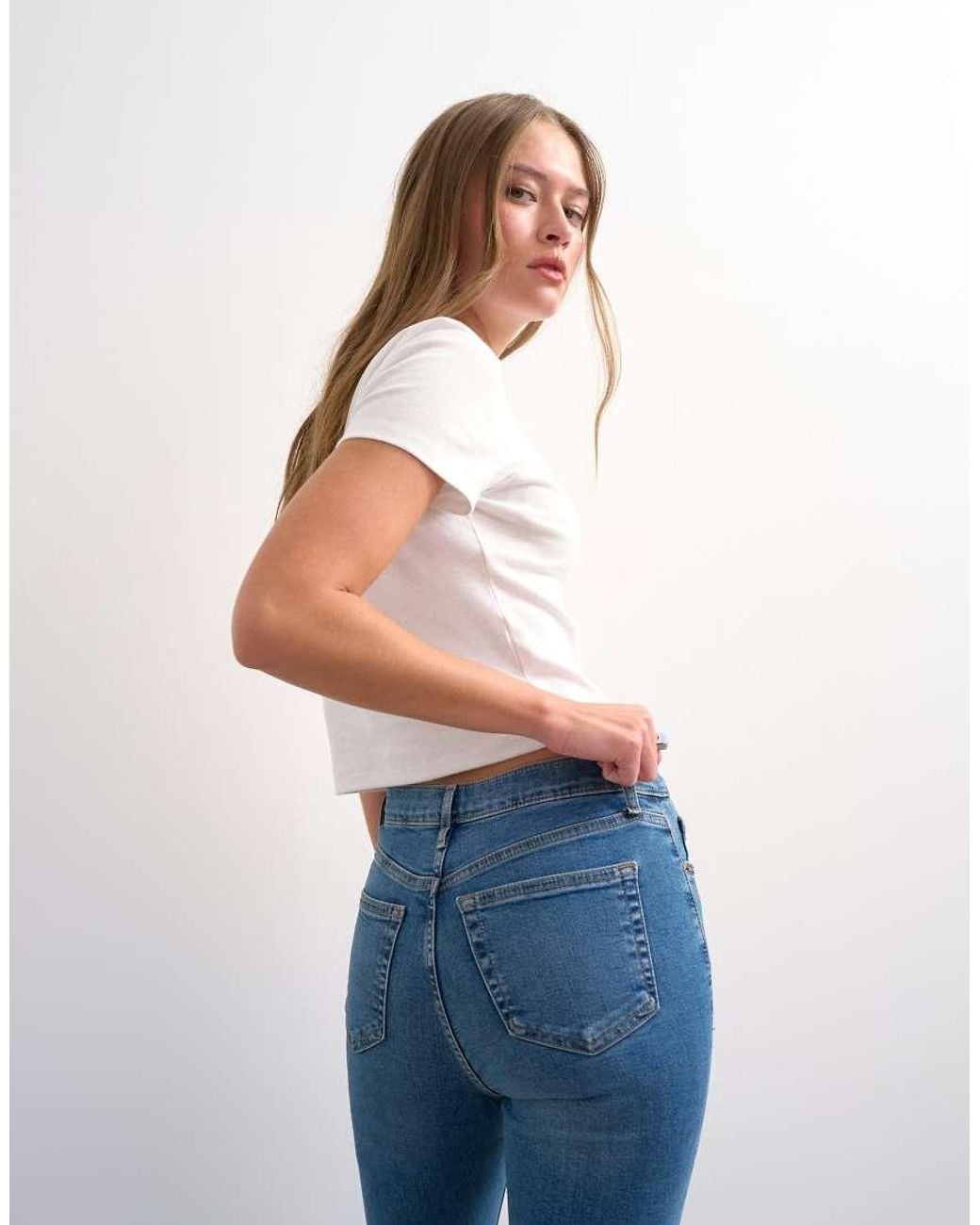 TOPSHOP Blue Jamie Skinny High Rise Jean