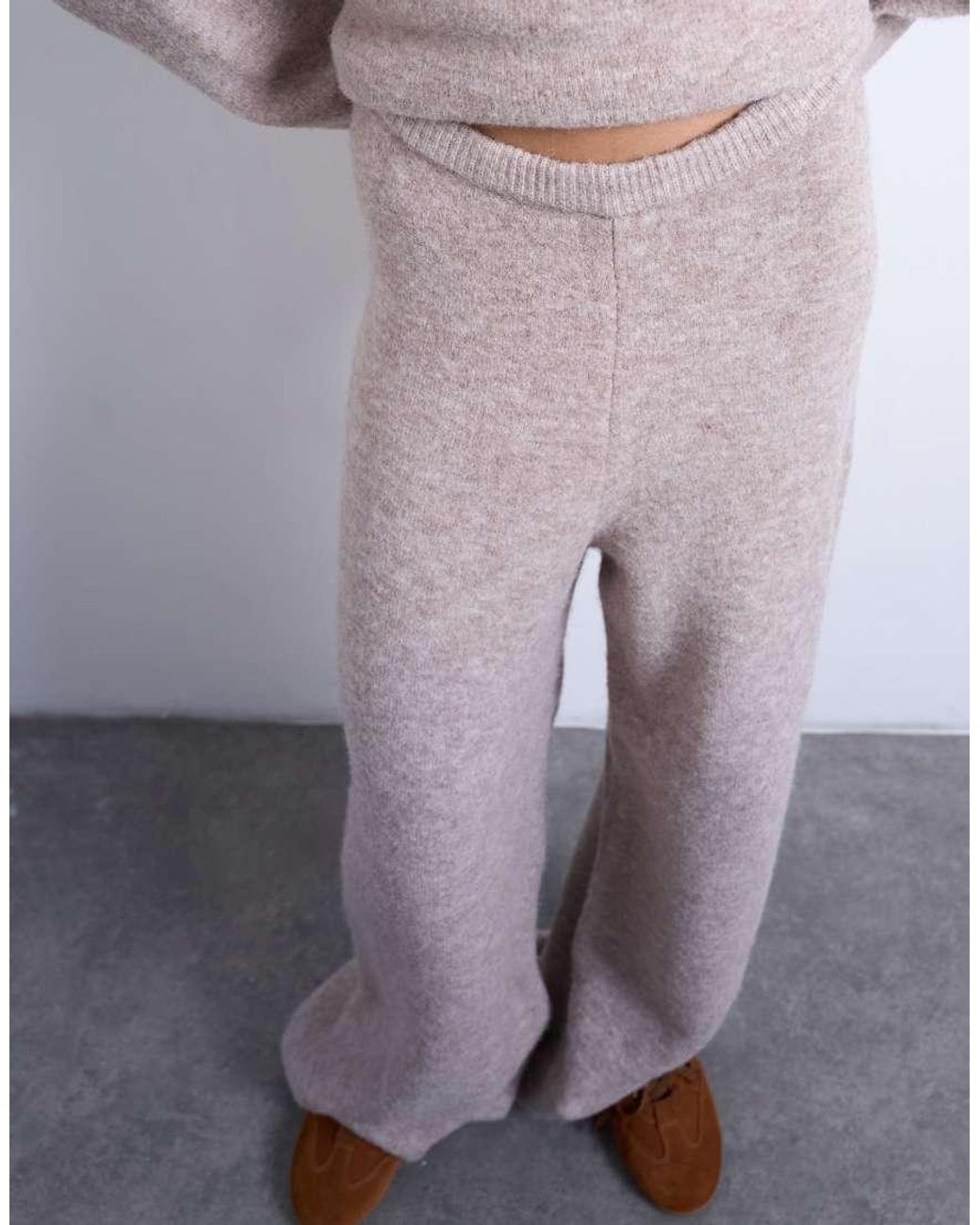 TOPSHOP White Knitted Co-Ord Trouser