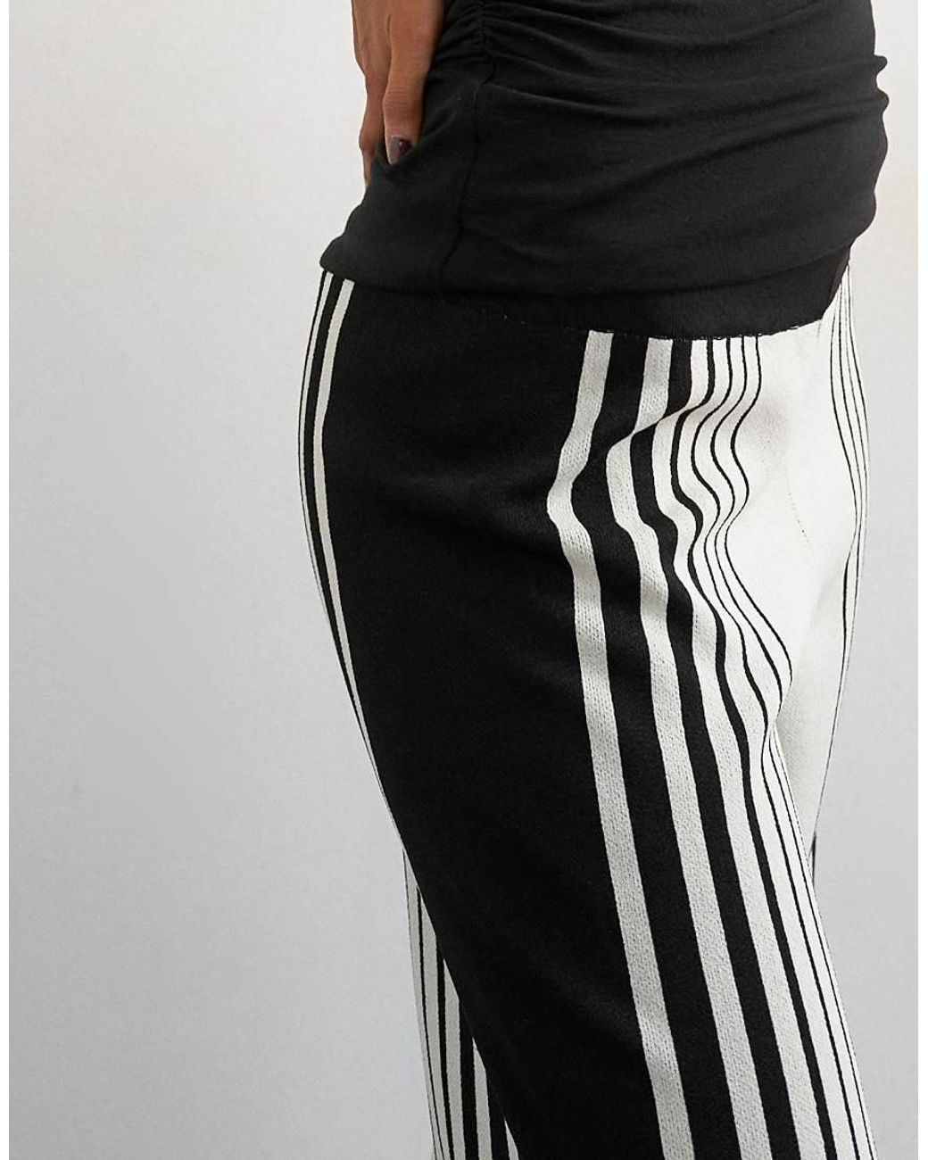 TOPSHOP Gray Knitted Wide Leg Trouser