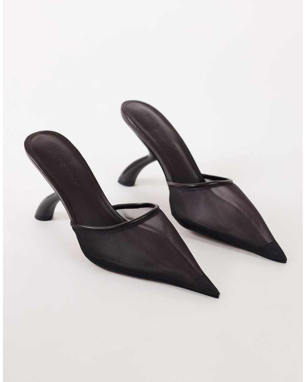 TOPSHOP Natural Alessio Angular Heel Pointed Court Shoe