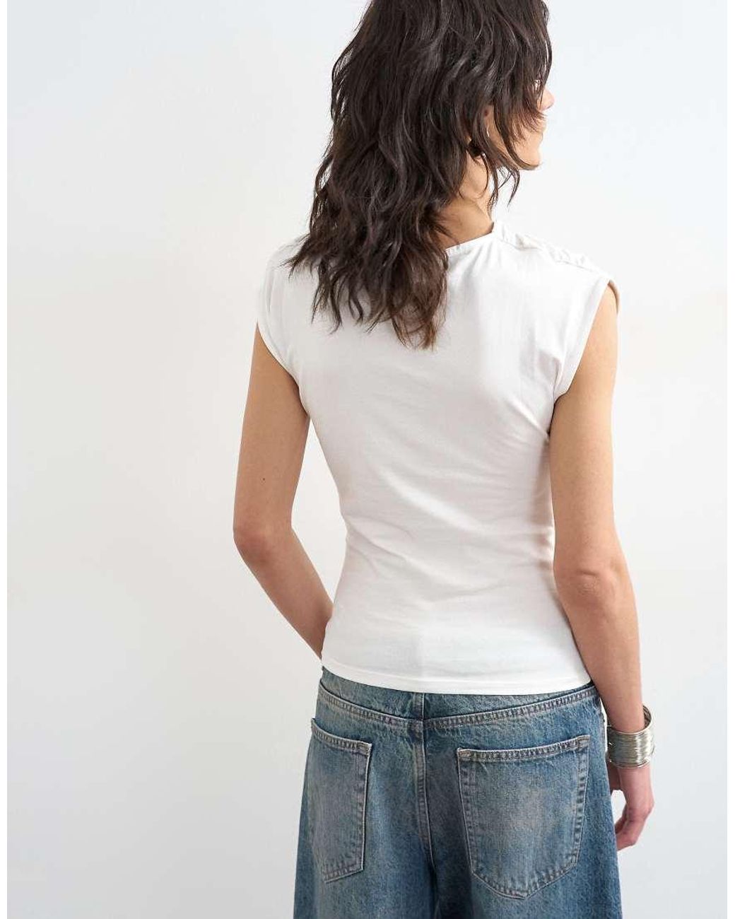 TOPSHOP White Knot Detail Tee