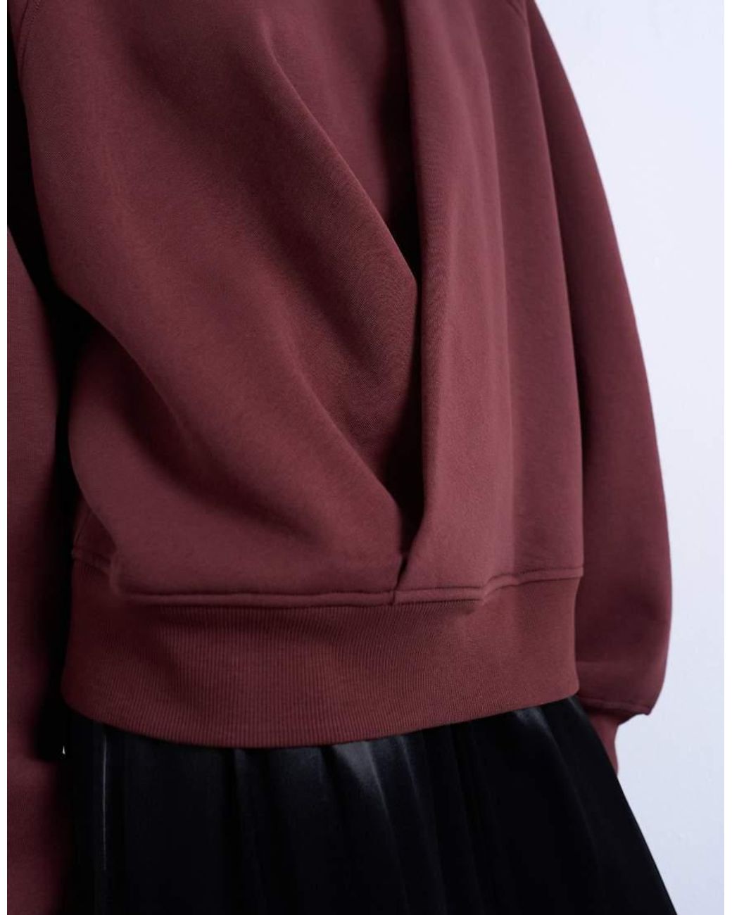 TOPSHOP Red Wrap Front Detail Sweatshirt