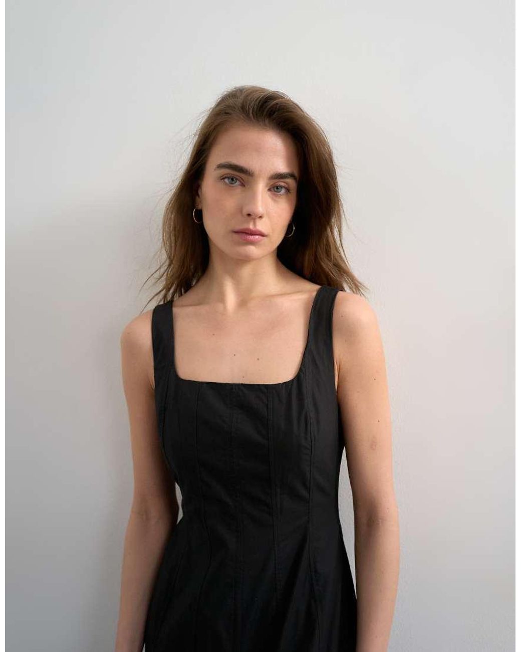 TOPSHOP Black Dropped Hem Full Circle Skirt Sundress