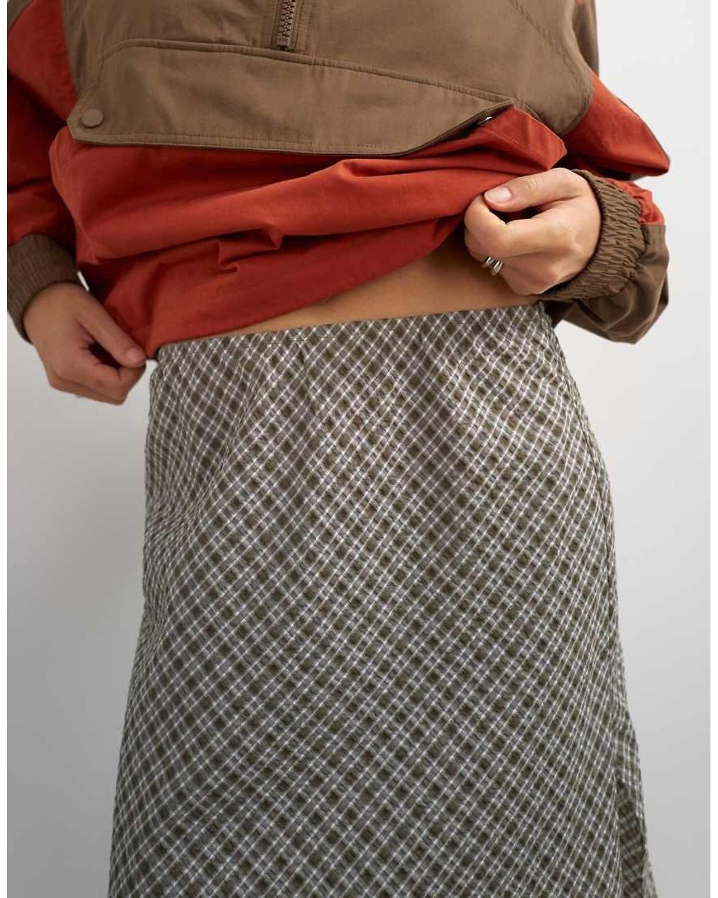TOPSHOP Gray 90S Midi Length Skirt
