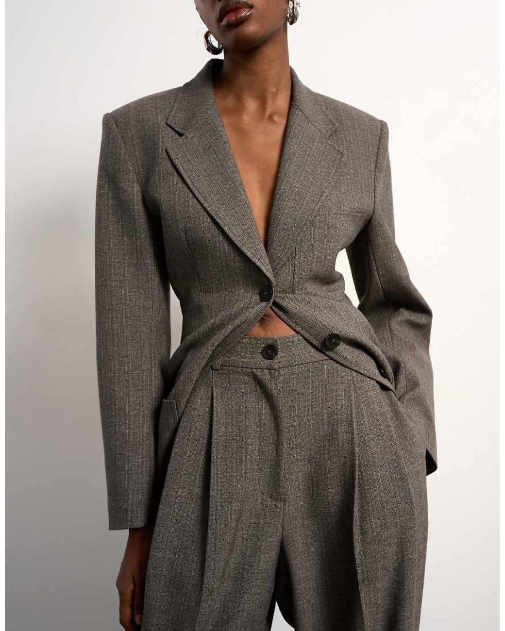TOPSHOP Green Tolu Coker X Tailored Trouser