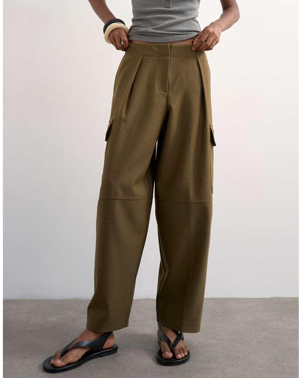 TOPSHOP Brown Tailored Cargo Trouser