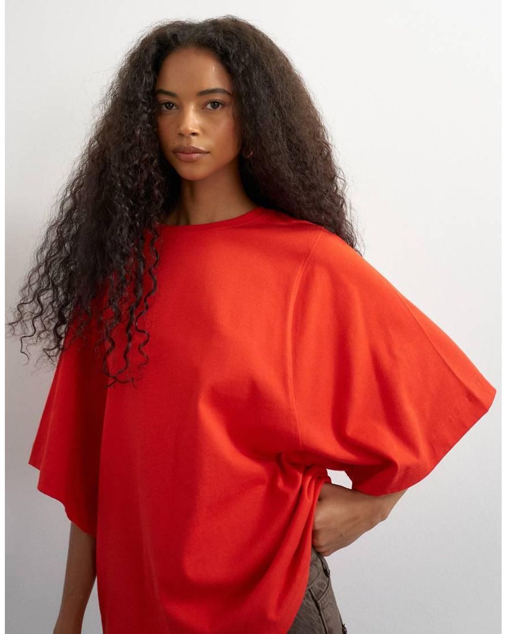 TOPSHOP Red Batwing T-shirt