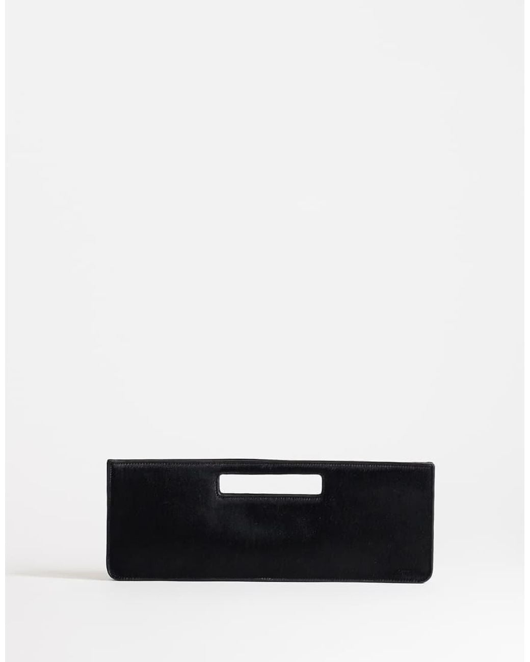 TOPSHOP White Giavanna Hair On Real Leather Medium Rectangle Grab Bag