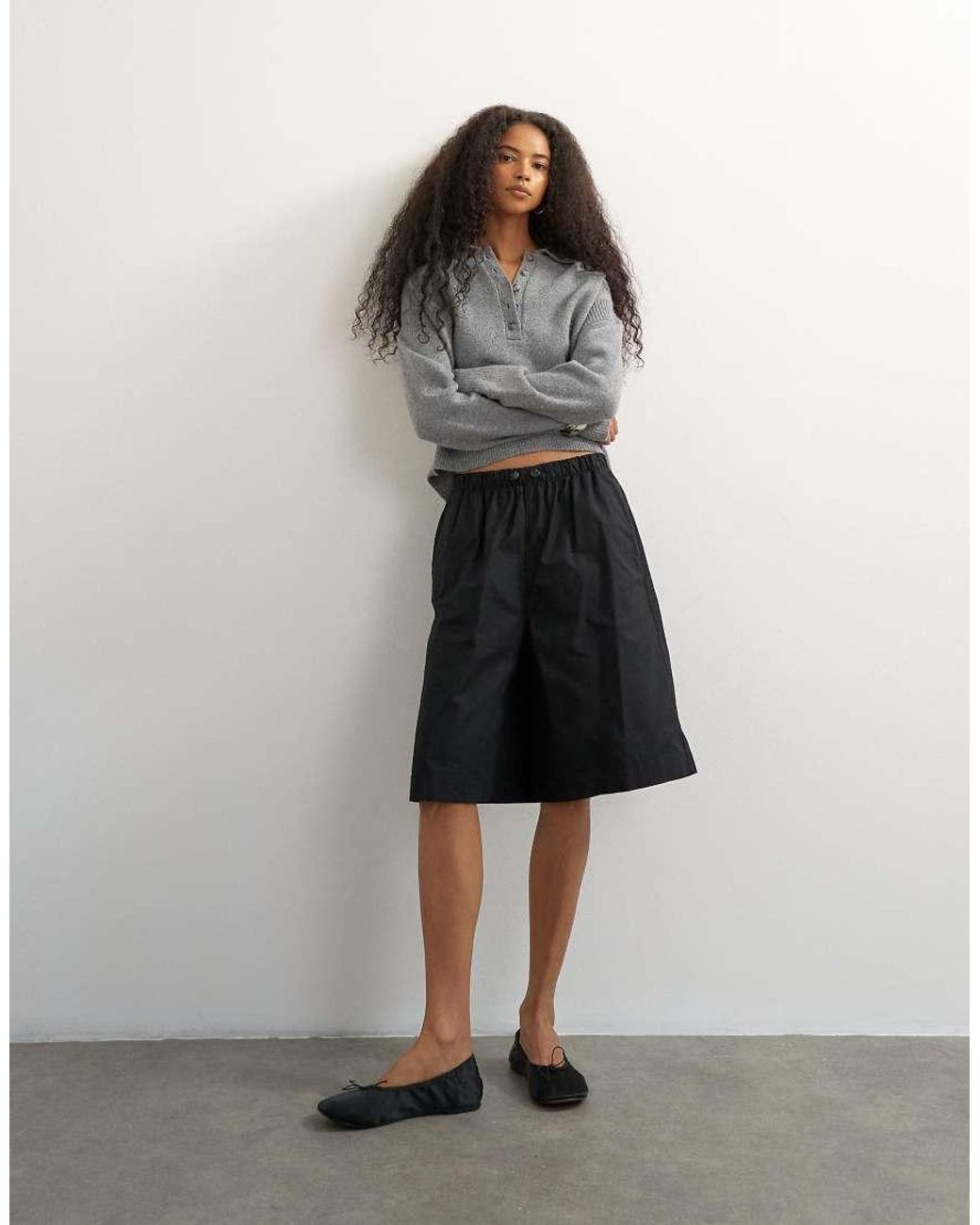 TOPSHOP Black Ripstop Short With Toggle Detail