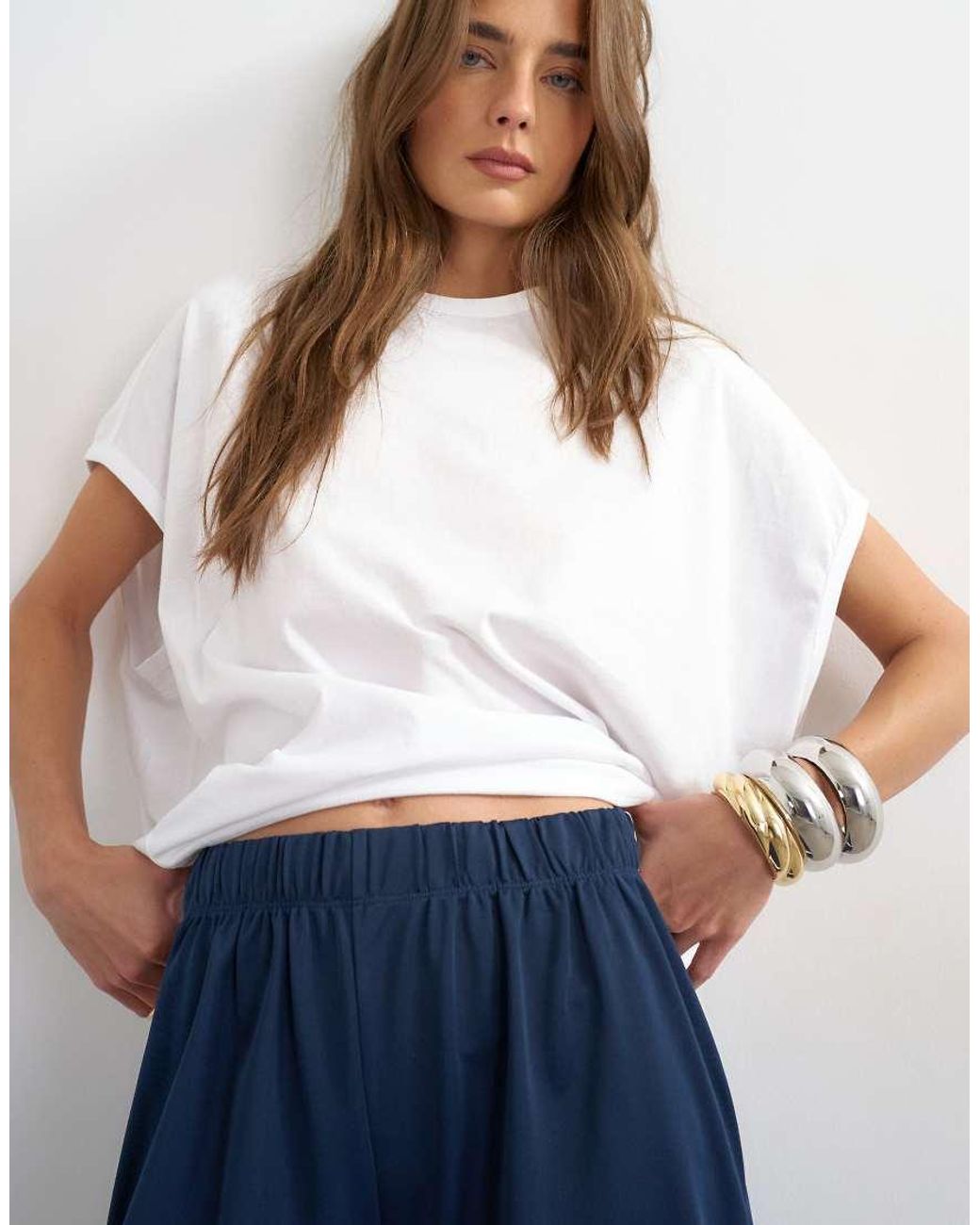 TOPSHOP Blue Sport Stripe Detail Shorts