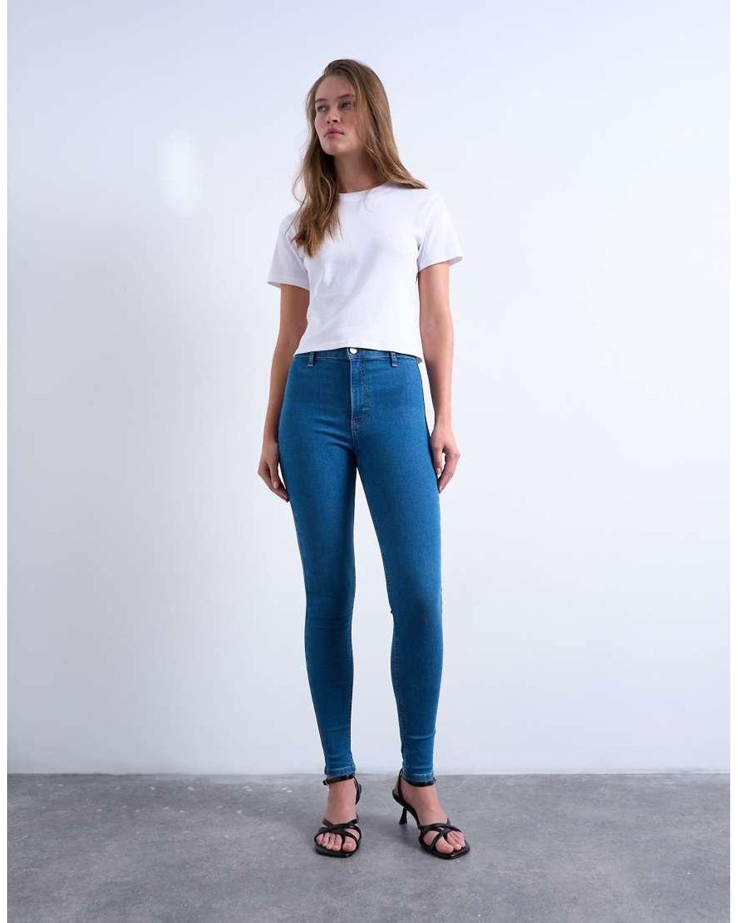 TOPSHOP Blue High Rise Super Skinny Jean