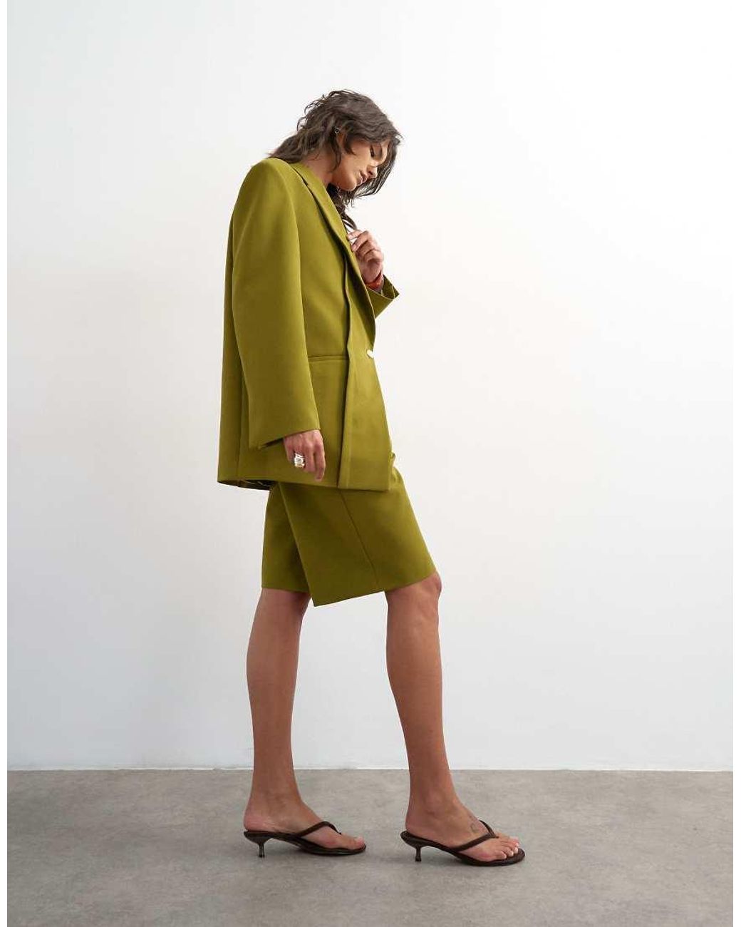 TOPSHOP Green Co Ord Longline Short