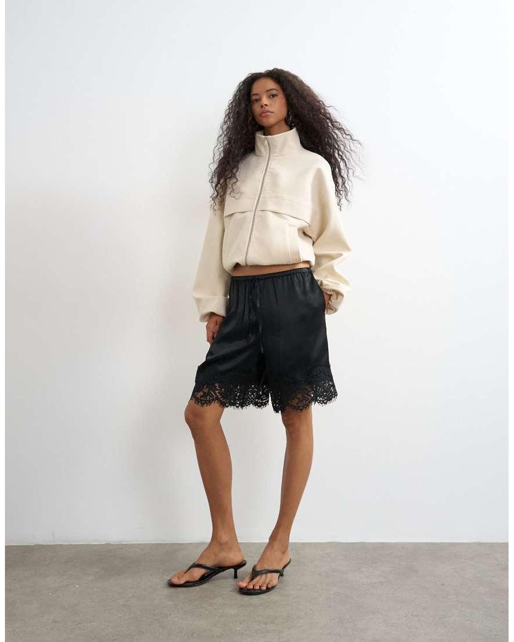 TOPSHOP Natural Co Ord Funnel Neck Jacket