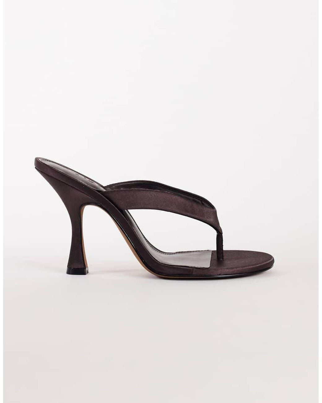 TOPSHOP Brown Nina Toe Thong Heeled Sandal