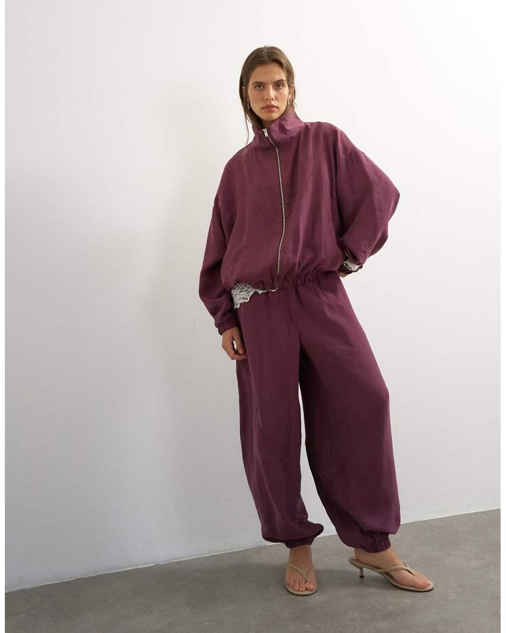 TOPSHOP Purple Co Ord Horseshoe Trouser