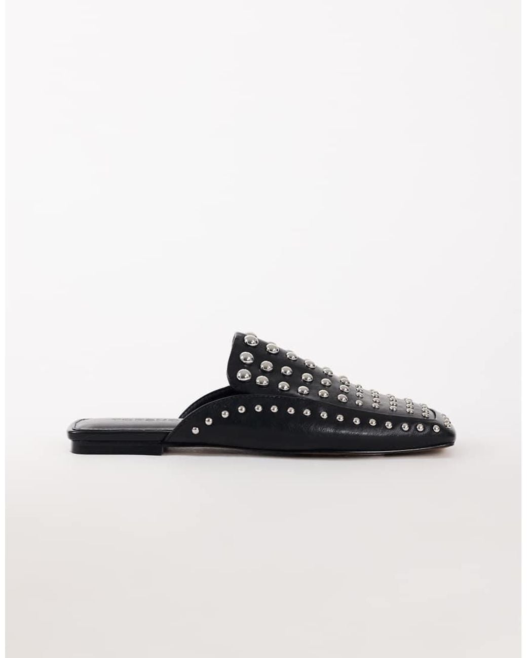 TOPSHOP Black Bianca Studded Flat Shoe