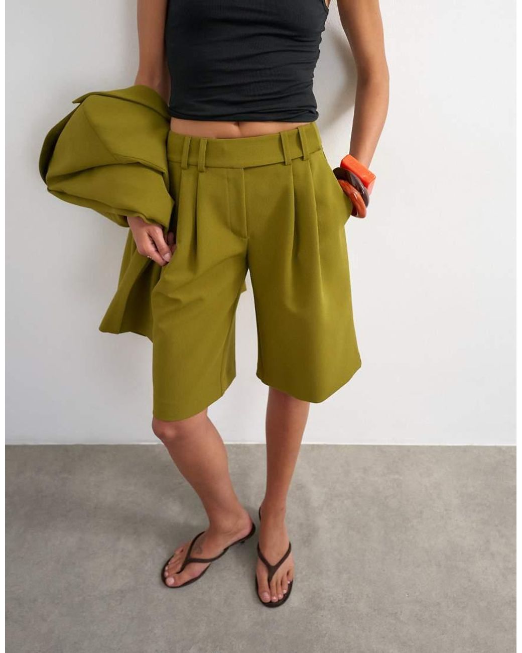 TOPSHOP Green Co Ord Longline Short