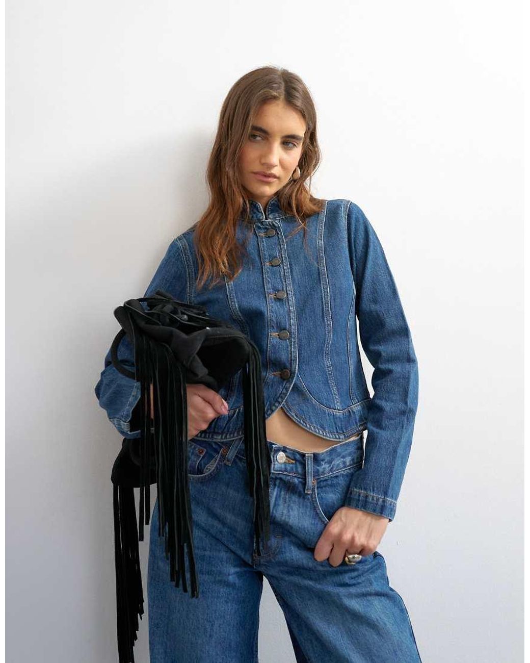 TOPSHOP Blue Denim Drummer Boy Jacket