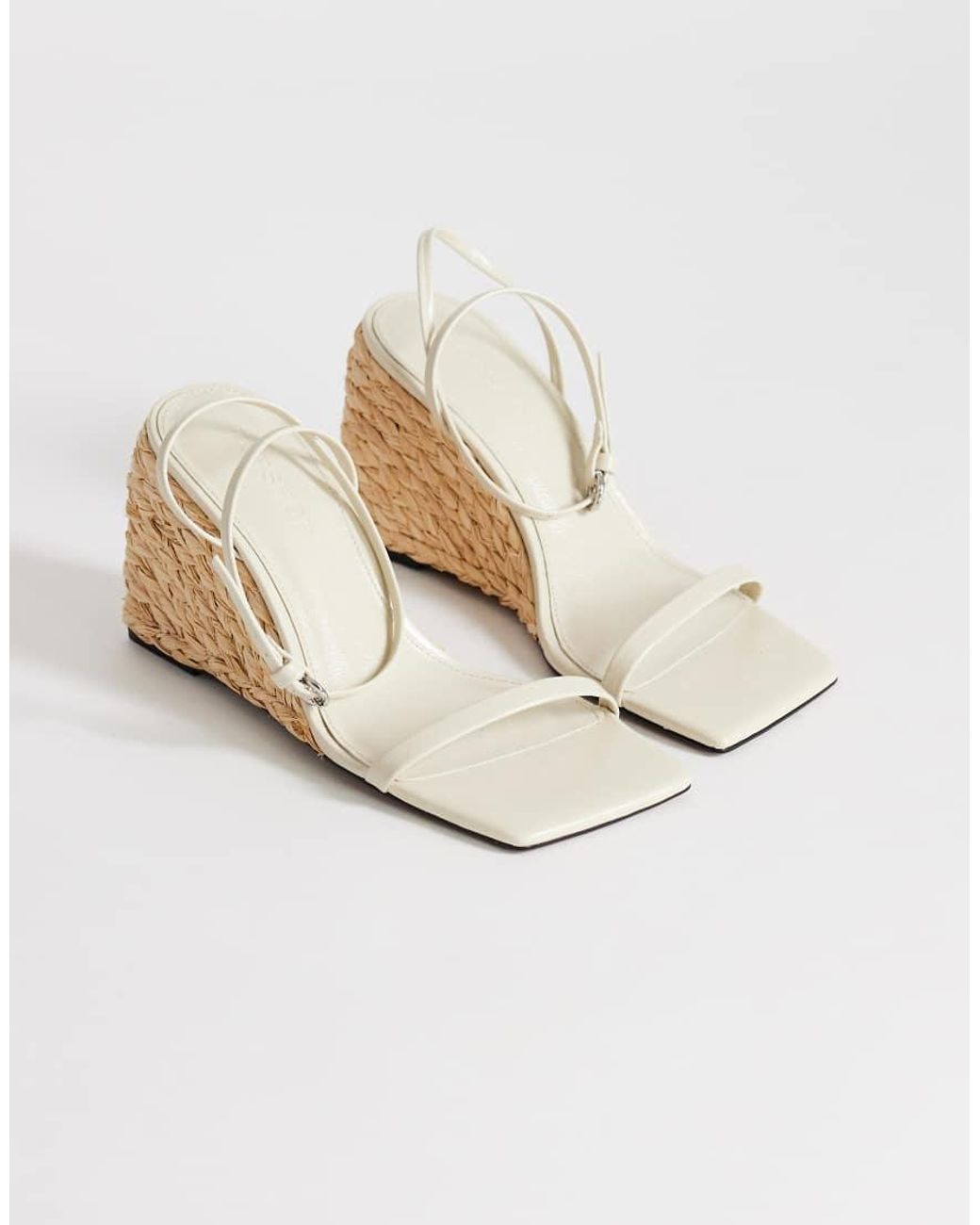 TOPSHOP White Elysia Raffia Two Part Sandals