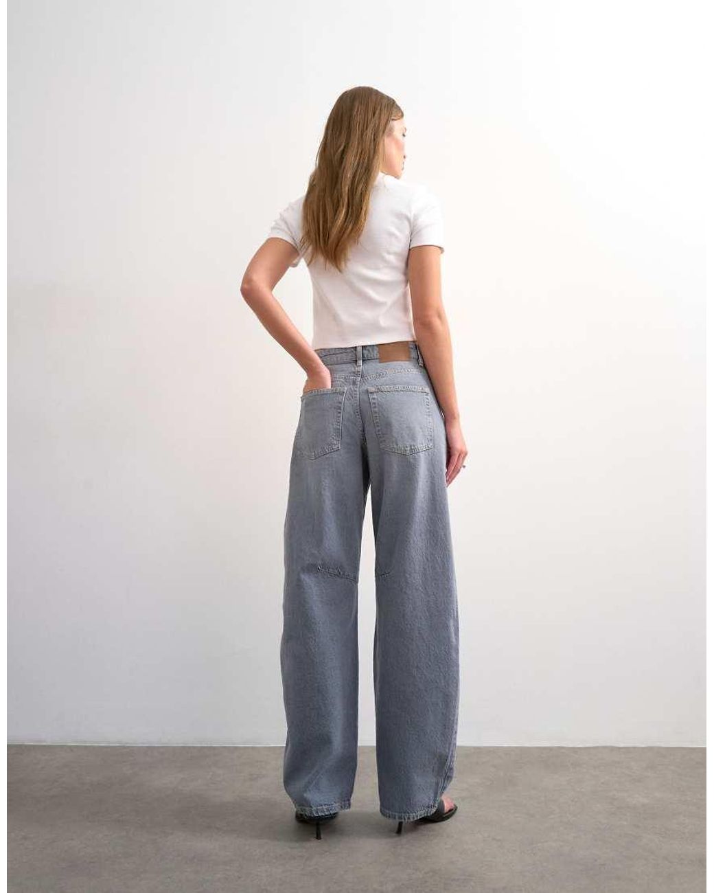 TOPSHOP Blue Barrel High Rise Jean