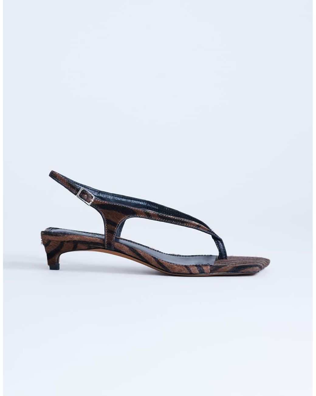 TOPSHOP White Sunshine Toe Thong Mid Heel Sandals