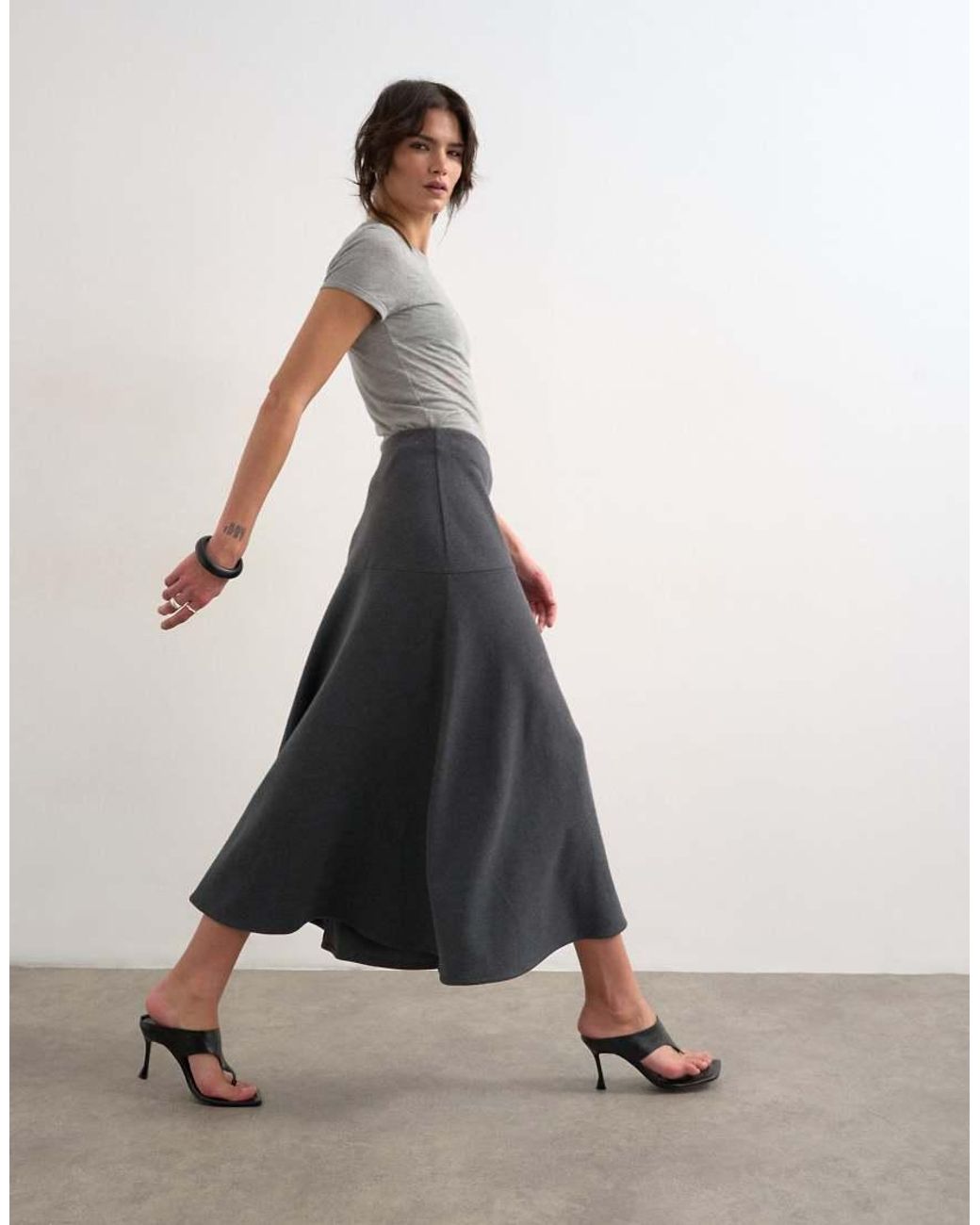 TOPSHOP White Soft Touch Drop Waist Maxi Skirt