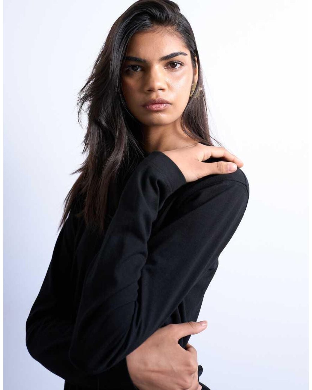 TOPSHOP Black Long Sleeve Boxy Tee