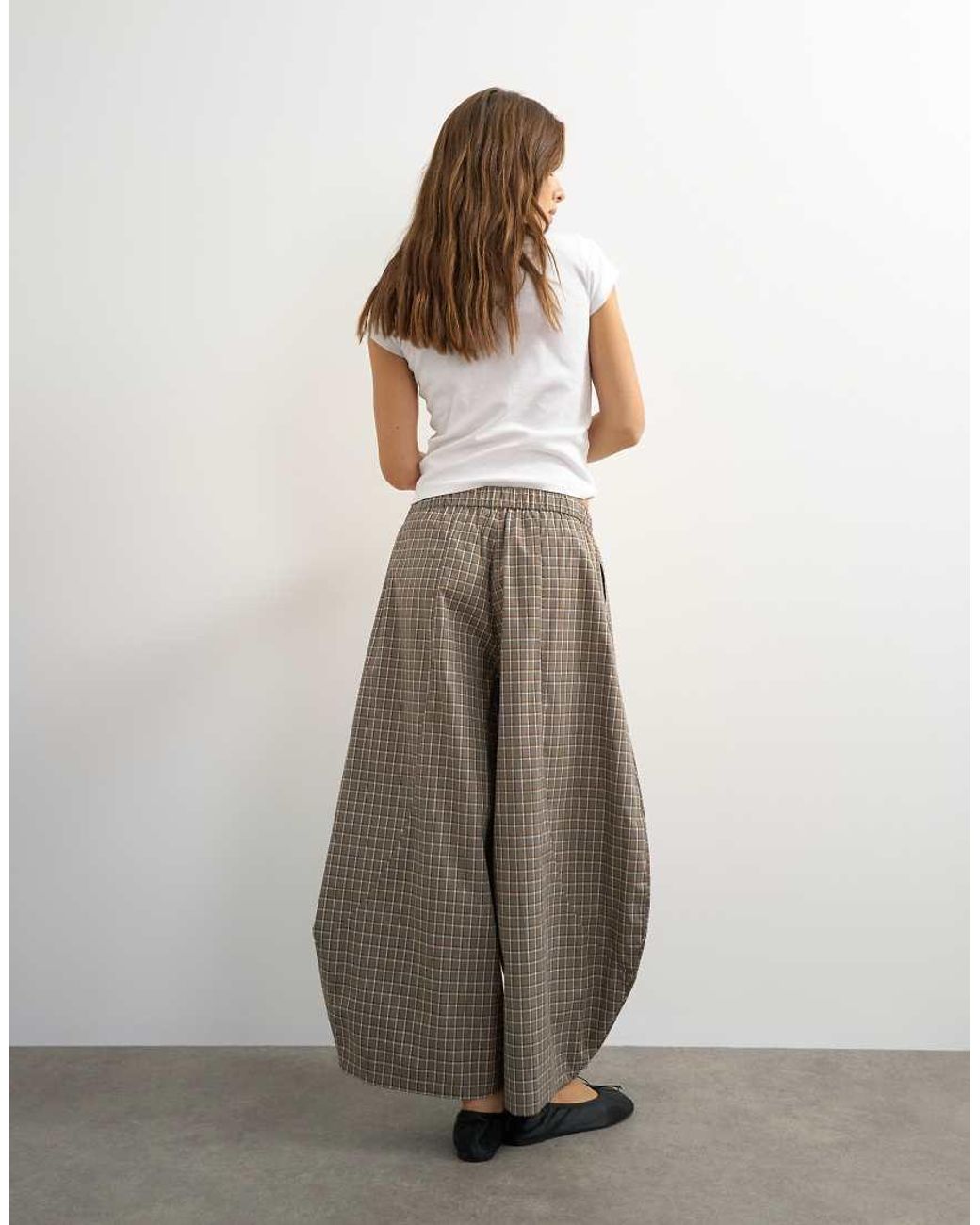 TOPSHOP Gray Ovoid Mid Length Trouser