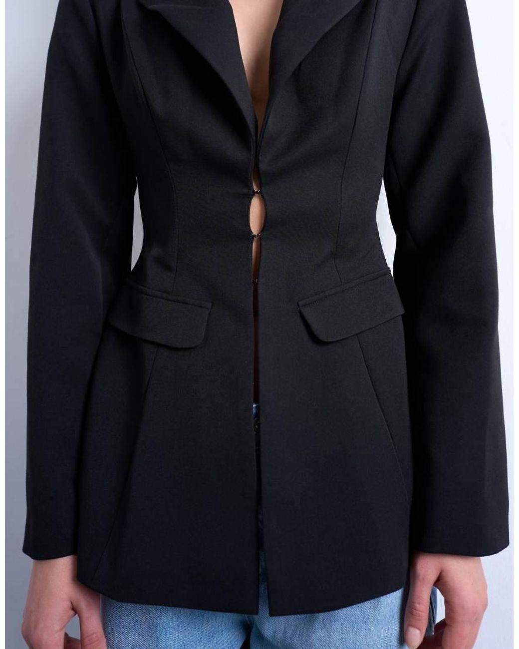 TOPSHOP Blue Co Ord Cinched Waist Blazer