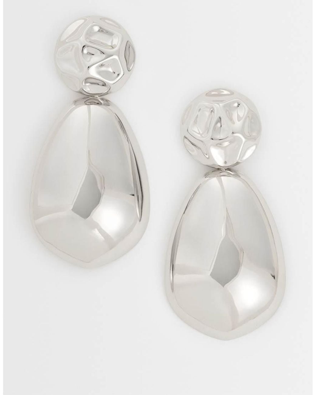 TOPSHOP Metallic Faye Stud Drop Earrings