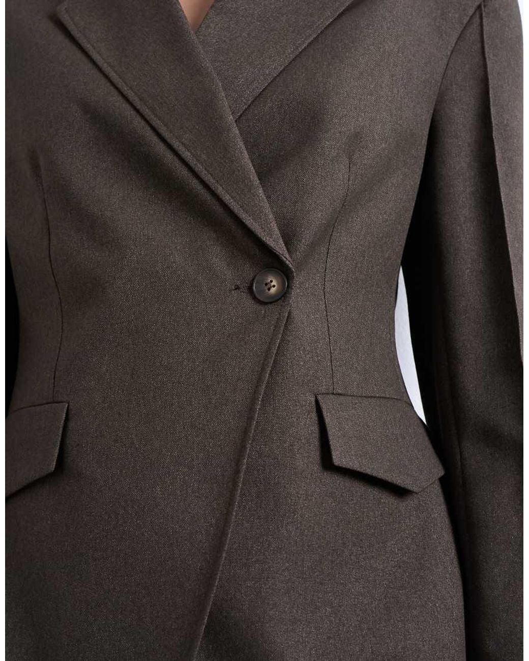 TOPSHOP Black Co Ord Asymmetric Wrap Blazer With Seam Details