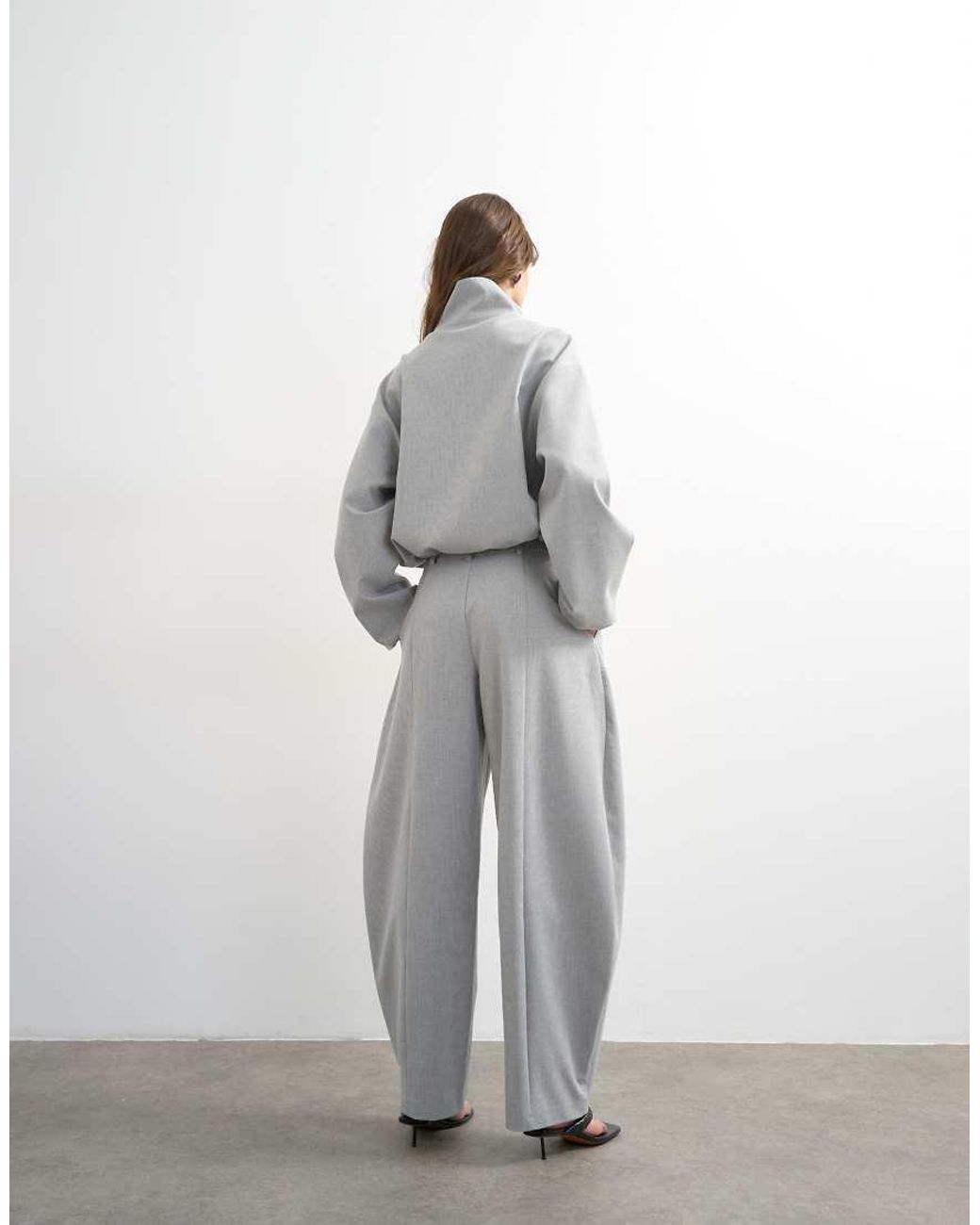 TOPSHOP Gray Co Ord Barrel Trouser