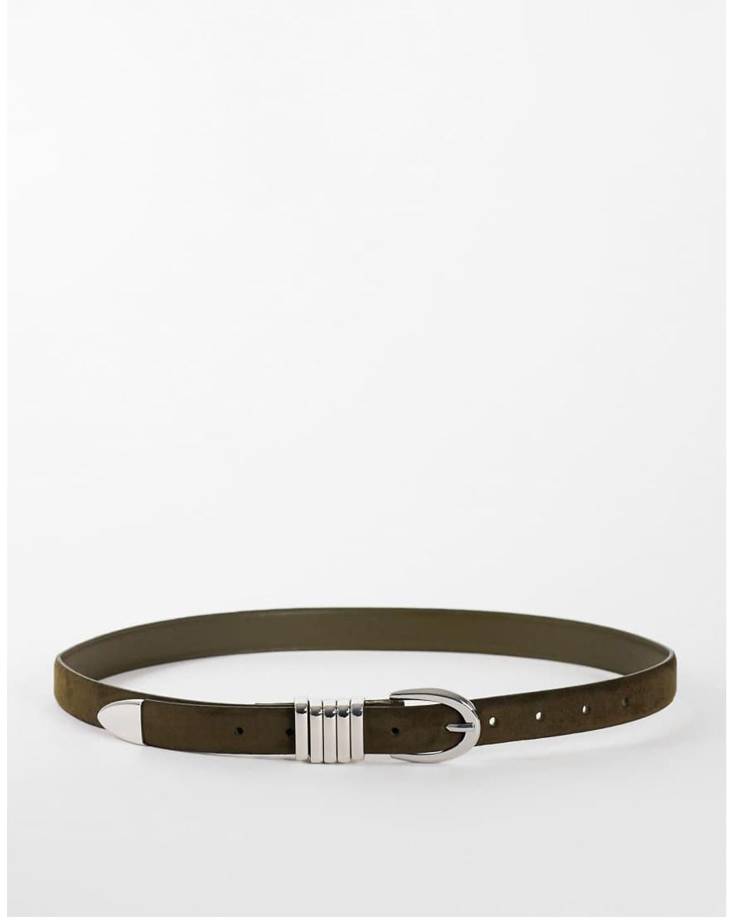 TOPSHOP Green Bobbi Suedette Multi Keeper Belt