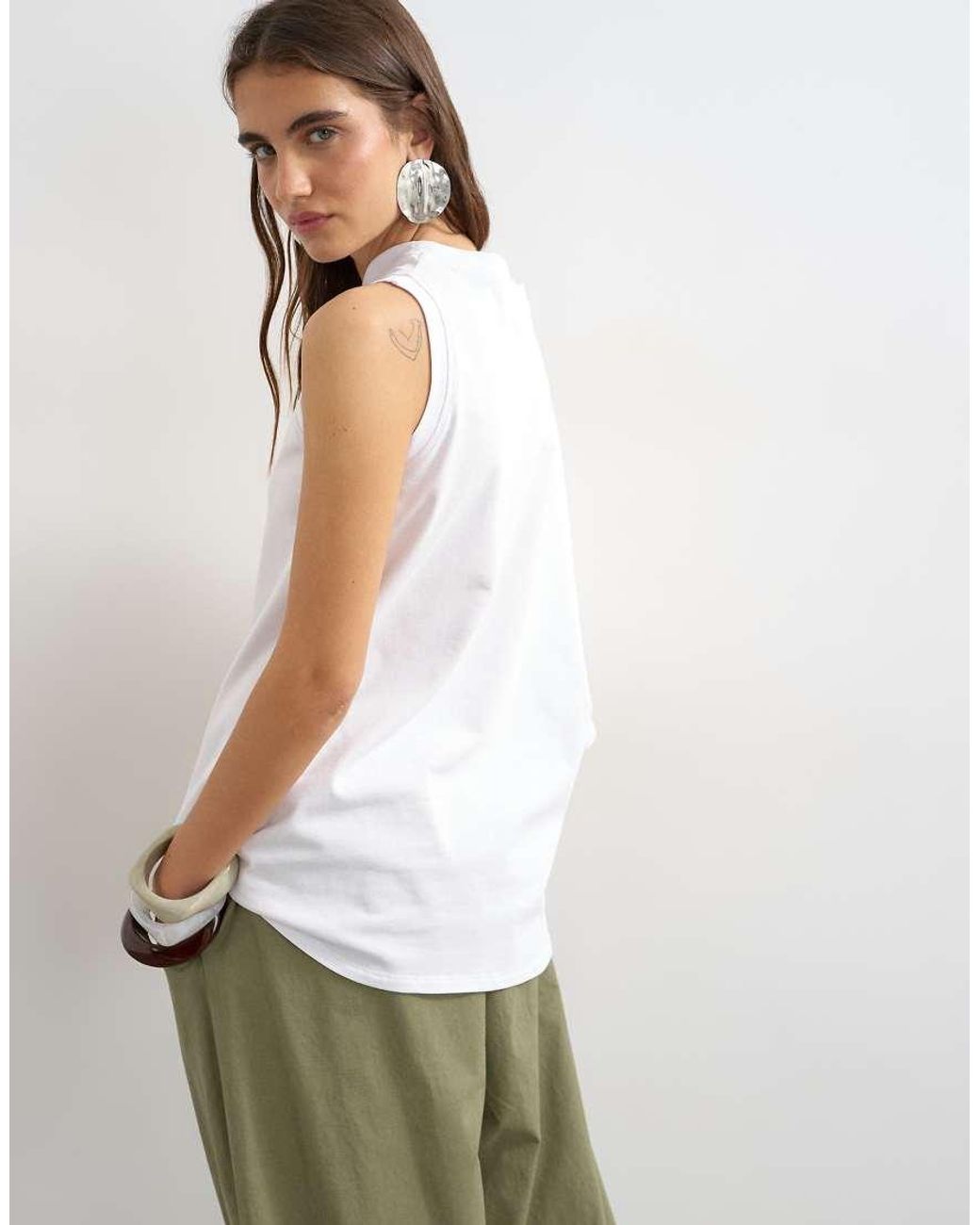 TOPSHOP White Distorted Cape Top