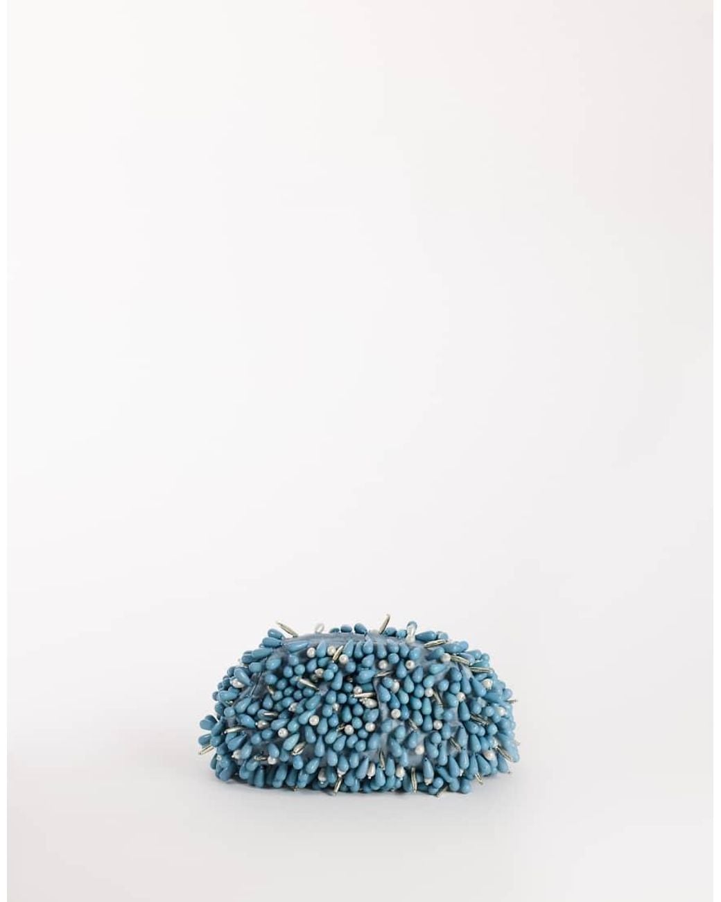 TOPSHOP Blue Jemma Beaded Clutch Bag