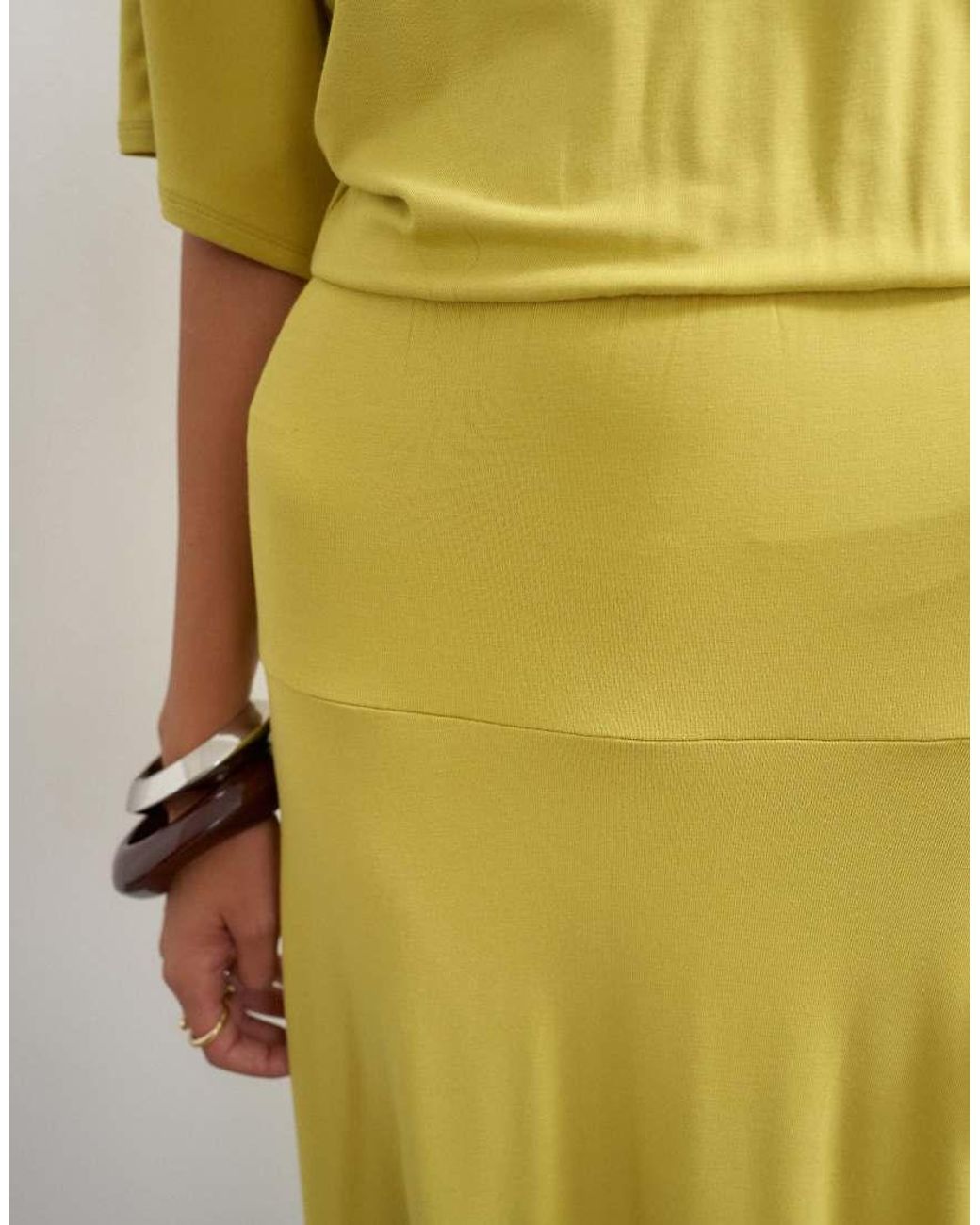TOPSHOP Metallic Viscose Blend Jersey Dropped Waist Maxi Dress