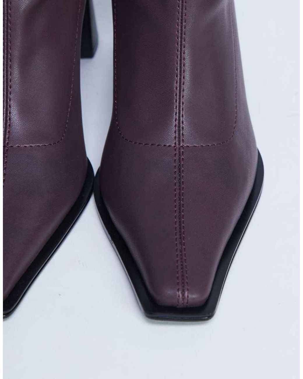 TOPSHOP Purple Nicky Chisel Toe Ankle Boots