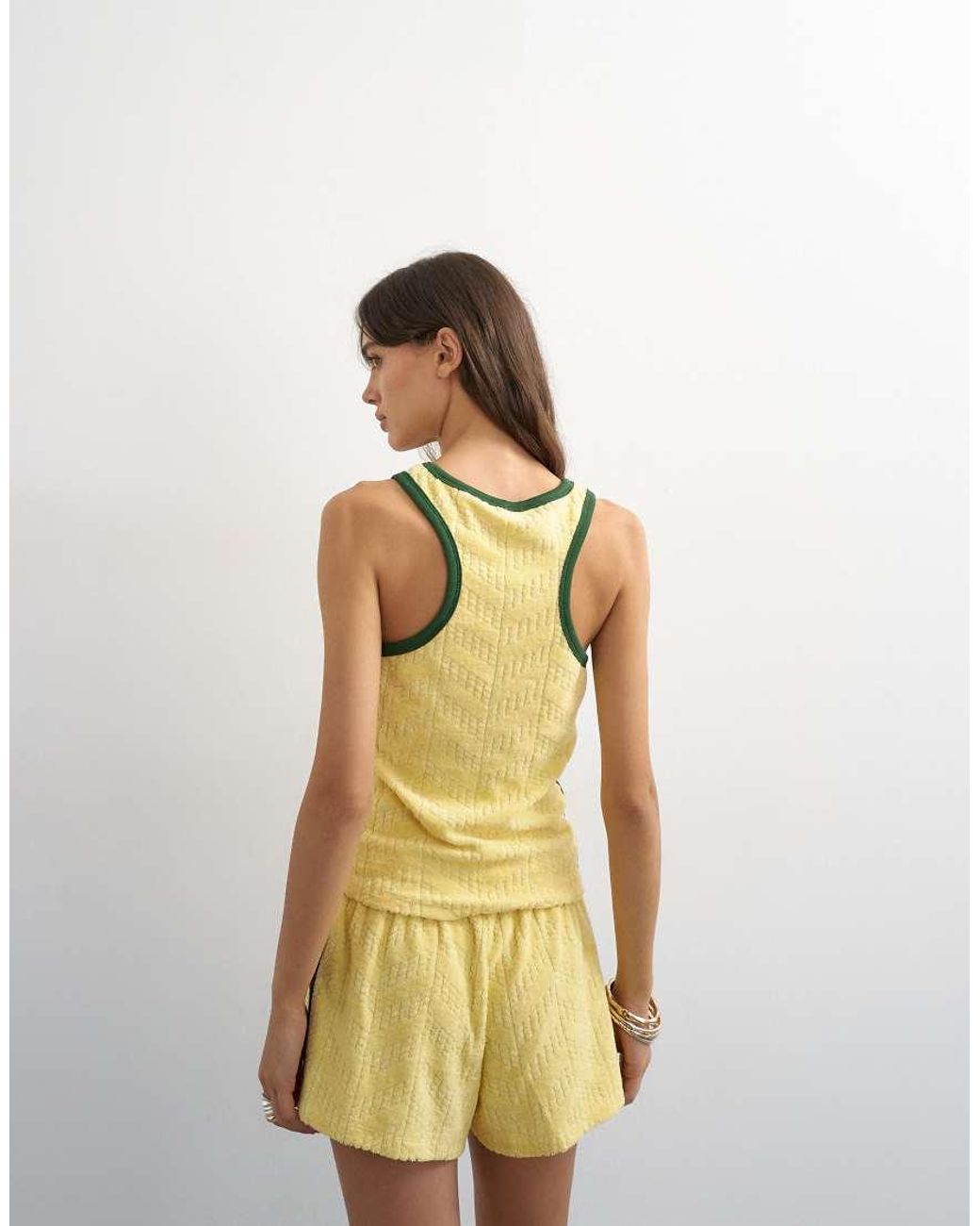 TOPSHOP White Towelling Scoop Vest